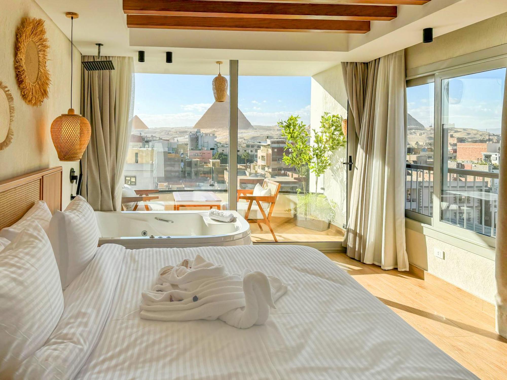 Galaxy Pyramids View Inn Kafret el-Gabal Exterior foto
