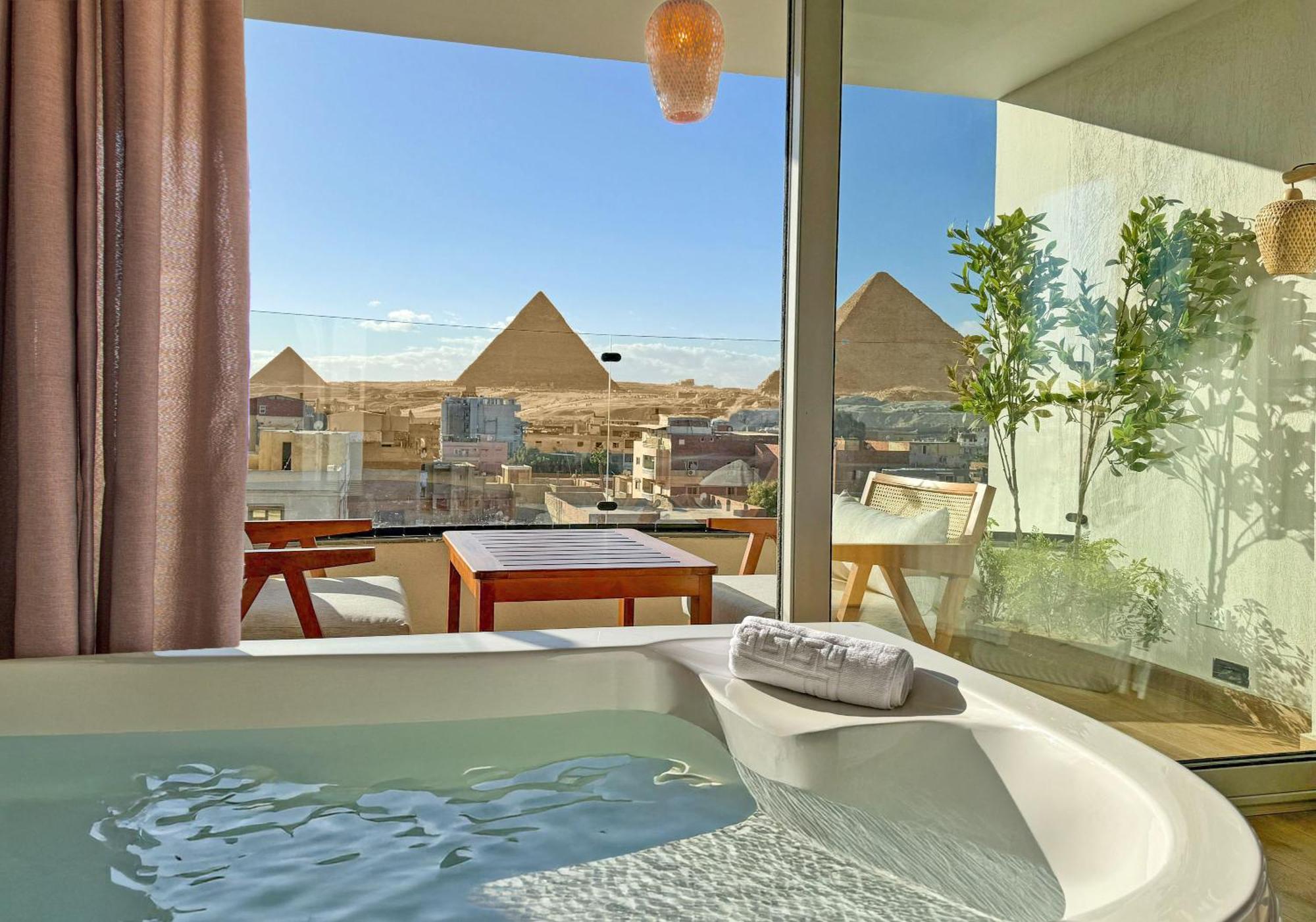 Galaxy Pyramids View Inn Kafret el-Gabal Exterior foto